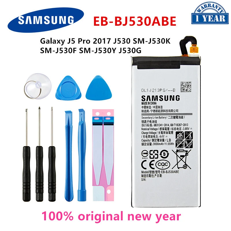 

SAMSUNG Orginal EB-BJ530ABE 3000mAh Battery For Samsung Galaxy J5 Pro 2017 J530 SM-J530K SM-J530F SM-J530Y/G Mobile Phone +Tools
