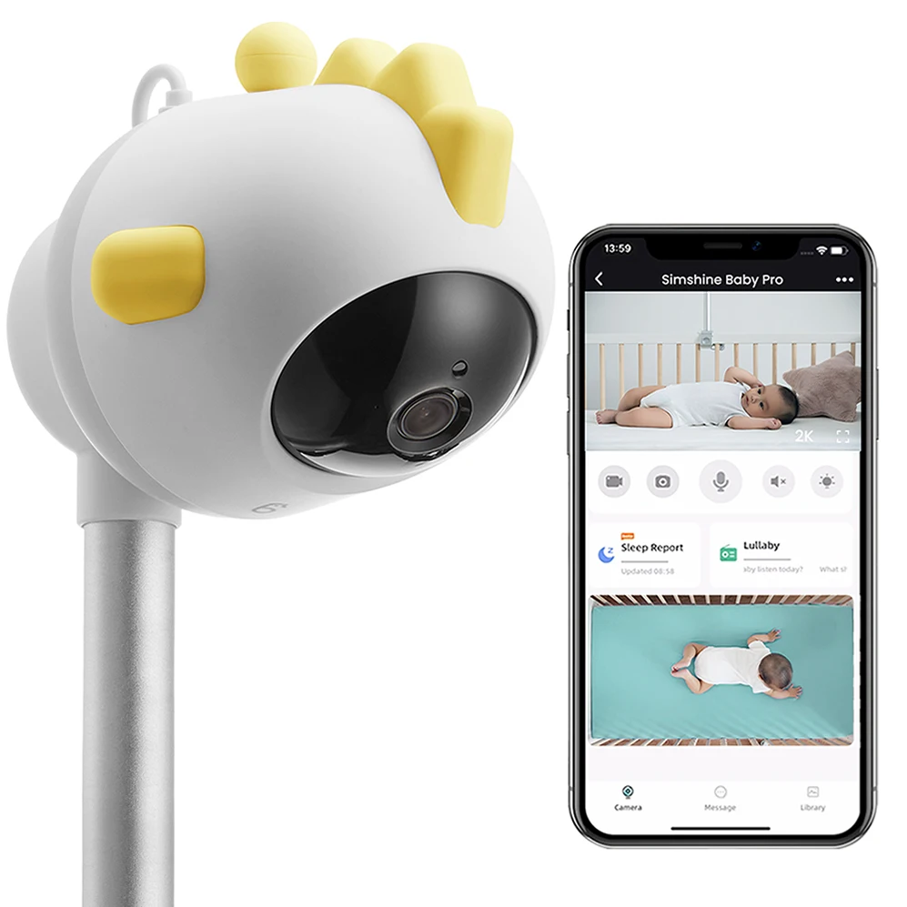 

Newborn Nanny Surveillance Camera AI Smart Alerts Crying Sleeping Detection 2 Way Audio Talk 5G Wireless Baby Monitor