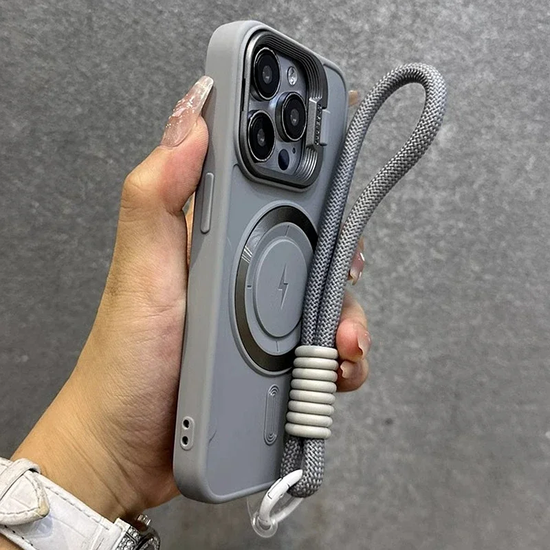 Роскошный чехол-подставка со шнурком для телефона Magsafe iPhone 11 12 13 14 15 16 Pro Max Plus