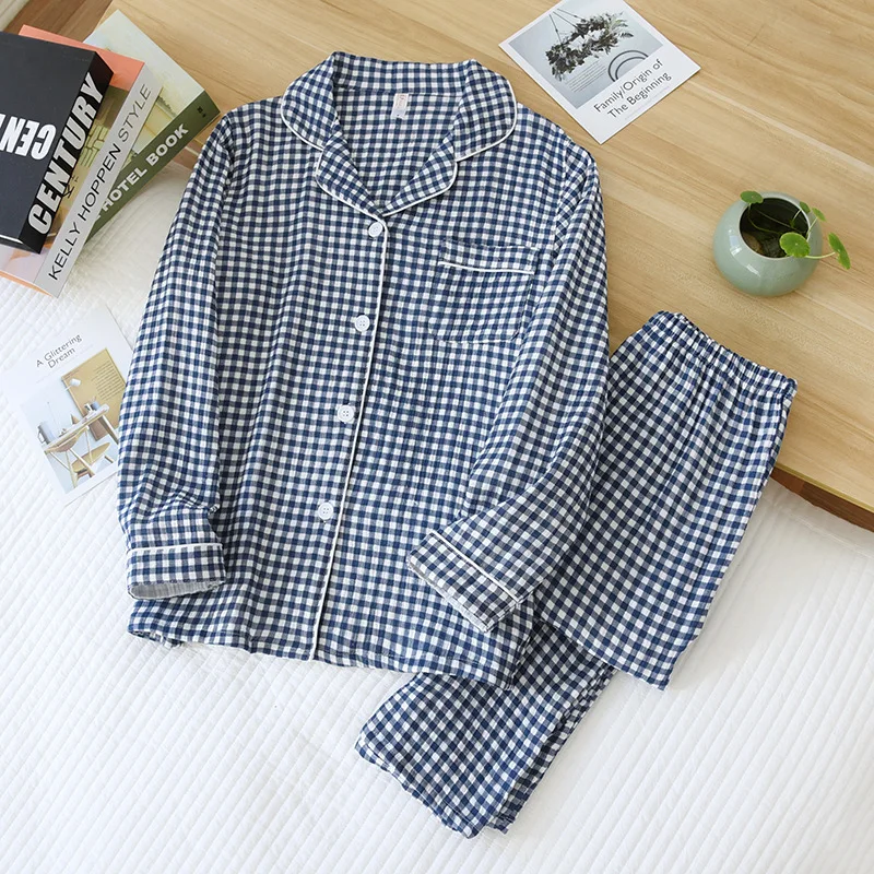 Couple Pyjamas Korean Styles Pajamas Set Spring Winter Pijamas Set Lovely Female Male SLeepwear Set