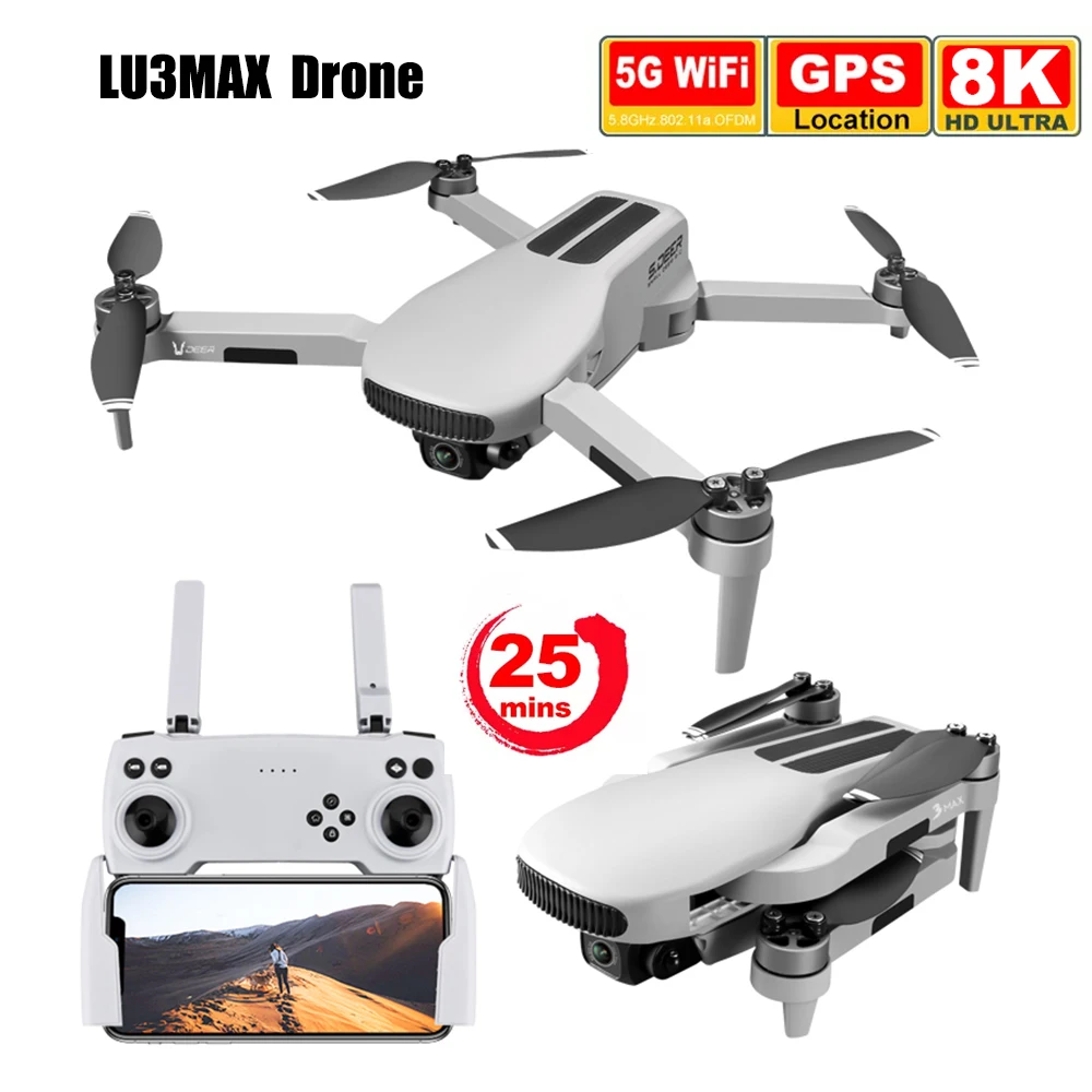 

Складной бесщеточный Радиоуправляемый Дрон LU3MAX с HD 8K камерой GPS