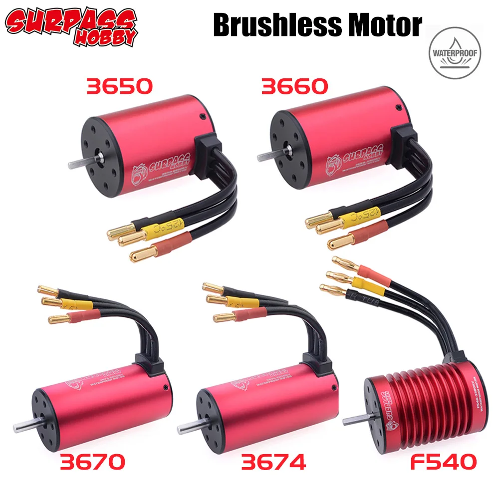 

Surpass Hobby KK 3650 3660 3670 3674 F540 Waterproof Brushless Motor for Wltoys 1/8 1/10 1/12 1/14 2S 3S Rc Car Robot Drones Esc