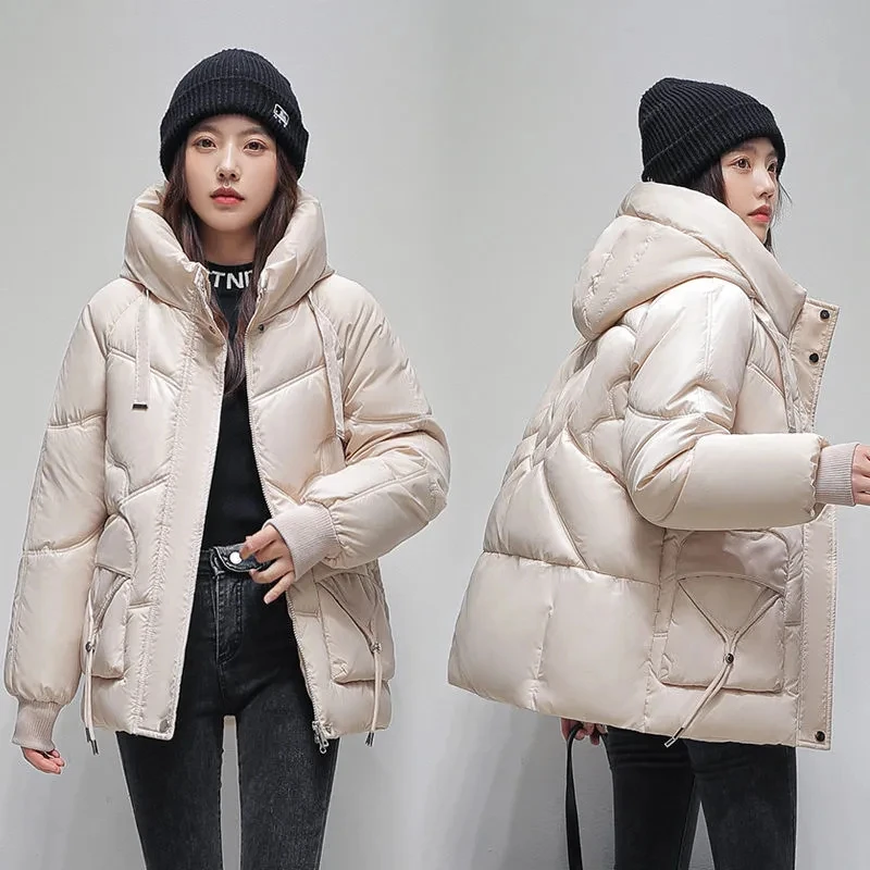 2022 New Winter Down Cotton Parkas Coats Womens Casual Hooded Cotton-padded Coat Jacket Winter Korean Warm Cotton Parkas Outwear