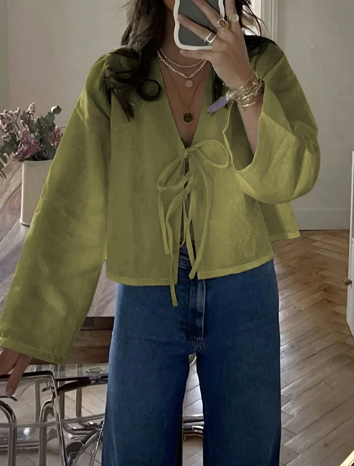 Женские блузки в социальном стиле осень-зима 2024 новейший частный сервер