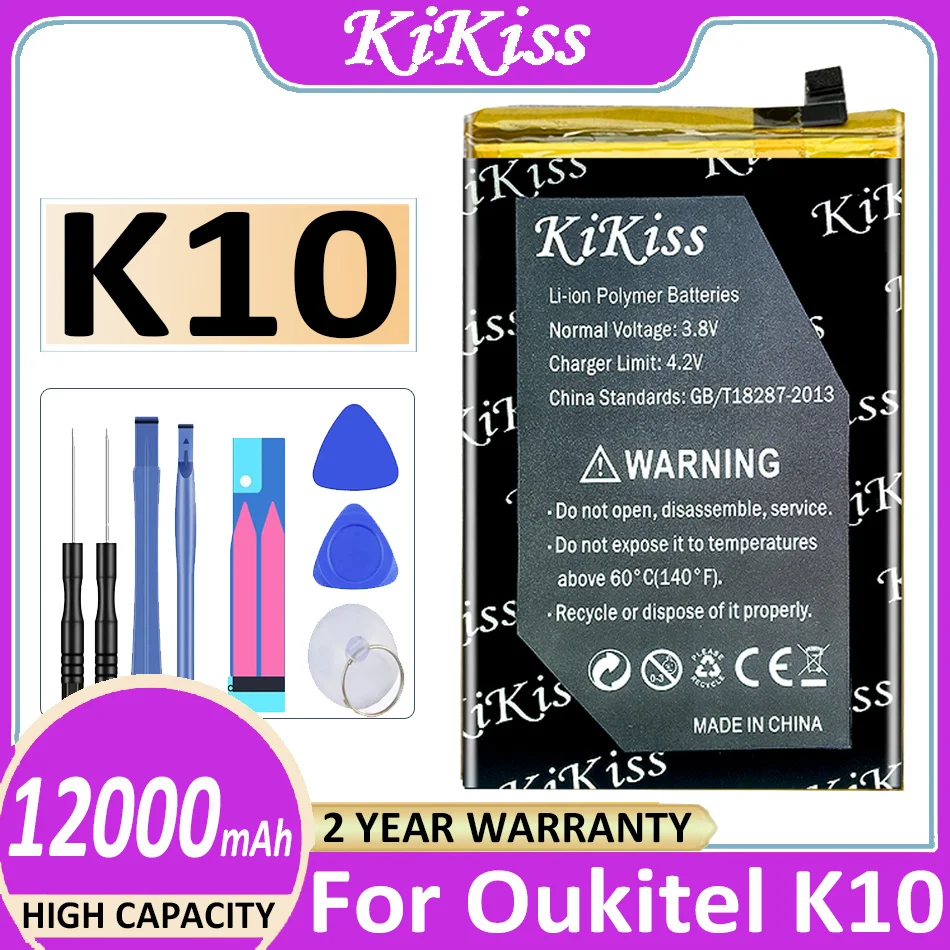 

Original KiKiss Battery 12000mAh K10 Battery For Oukitel K10 Phone High quality Batteries With Tracking NO