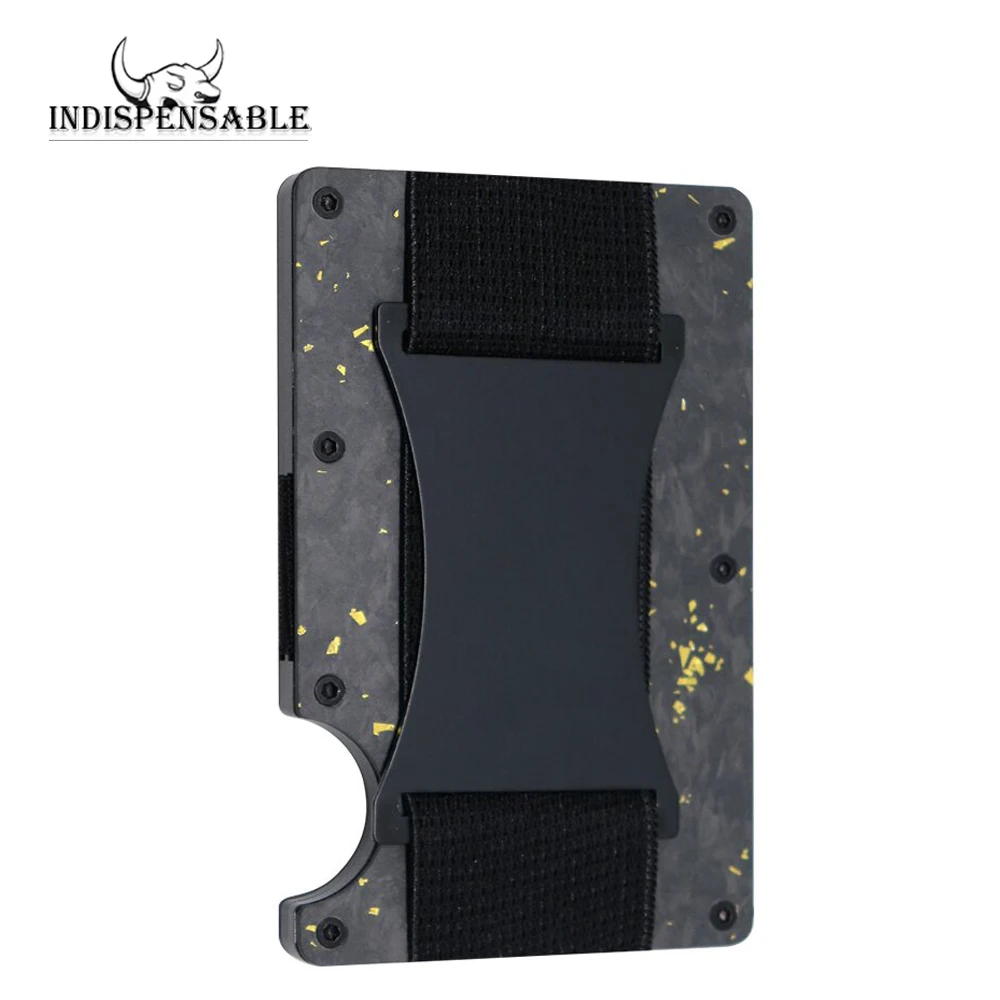 Forged Carbon Fiber Card Holder Wallet Men Clip Money Bag Cardholder Aluminium Metal RFID Slim Luxury Cartera Hombre Minimalist