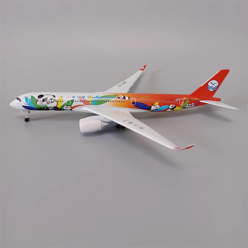 

20cm Alloy Metal Air China Sichuan Airlines Airbus 350 A350 Cartoon Panda Airplane Model Diecast Plane Model Aircraft w Wheels