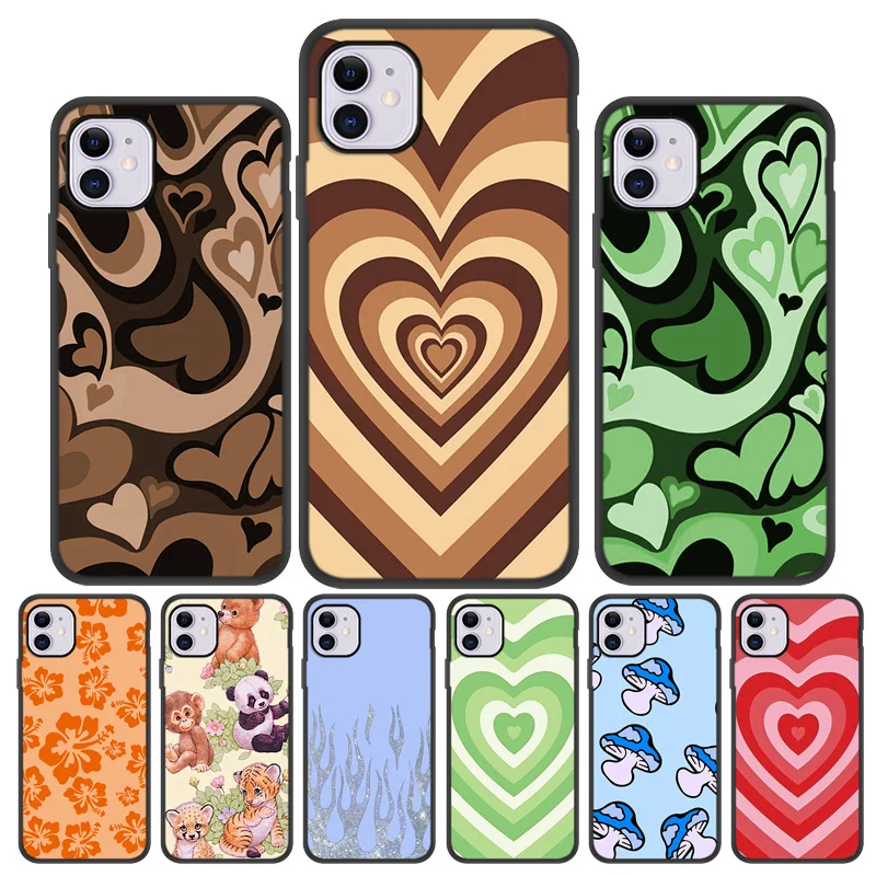 Heart Circle Case For Iphone 11 Pro 12 13 Pro Max 7 8 Plus XR XS Max X 12 Mini 6 6S SE 2020 SE2 Cover Shell Iphone11 Funda Coque