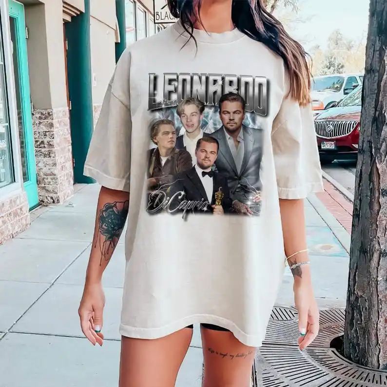 Ограниченная серия Leonardo DiCaprio винтажная рубашка в подарок унисекс стиле ретро 90-х