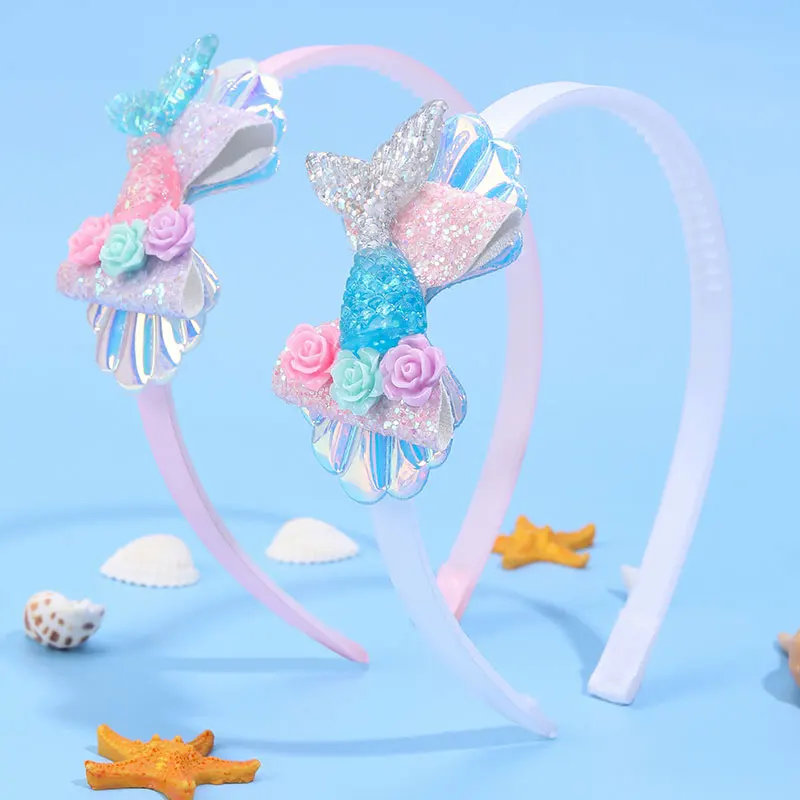 Новая летняя повязка на голову с русалкой для девочек повязки блестящей ракушкой