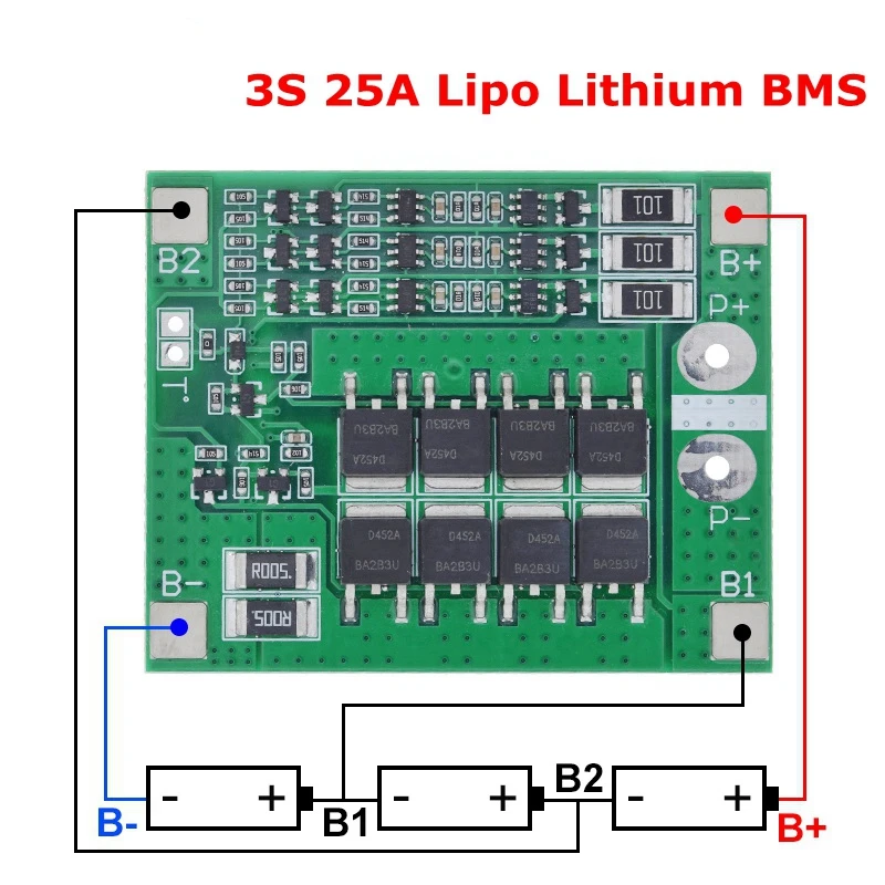 

Защитная плата BMS для аккумулятора 18650 TZT