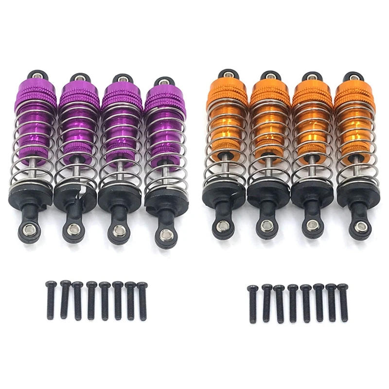 

2 комплекта амортизатор для Wltoys 124019 124018 144001 RC автомобильные запчасти обновленные аксессуары фиолетовый и желтый