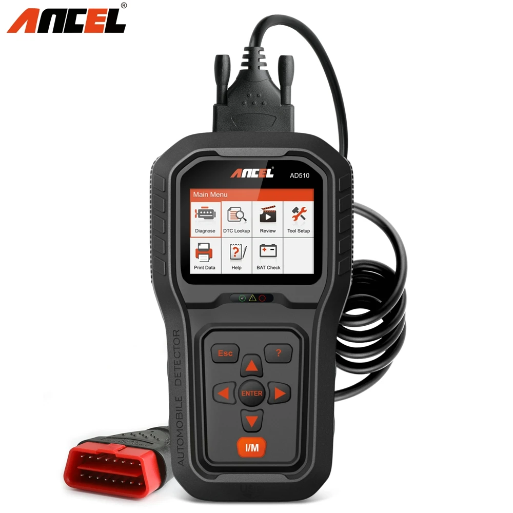 ANCЕL AD510 PRO OBD2 ODB Сканер Автомобильного Диагностирования Полнофункциональный Автомобильный OBD Считыватель Кодов Двигателя.