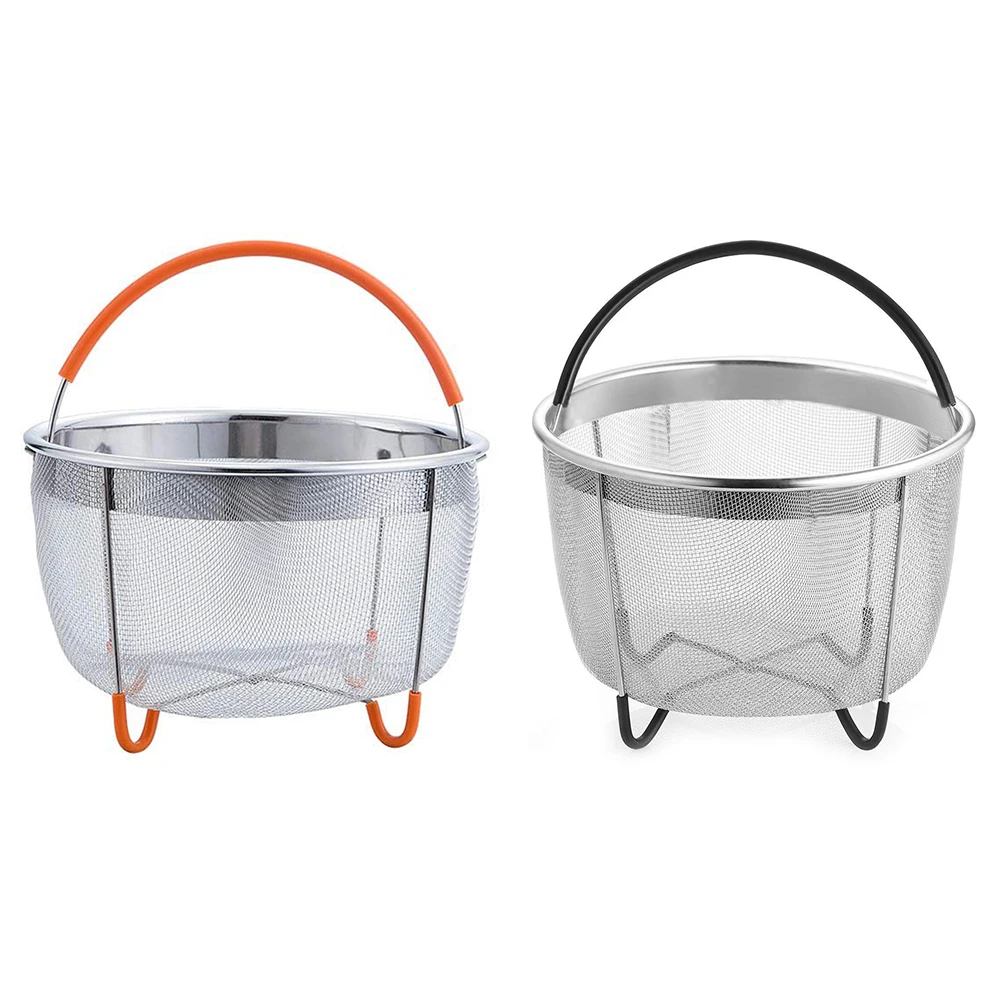 Pressure Cooker Steamers Anti-scald Silicone Handle Stainless Steel Steamer Basket Instant Pot Kitchen Accessories 21x11cm |
