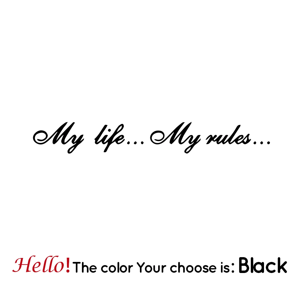 

Наклейка с цитатой Threeratels TZ-640 7*57 см Моя жизнь... Мои правила... Наклейки на автомобиль и наклейки на рамку, авто наклейка