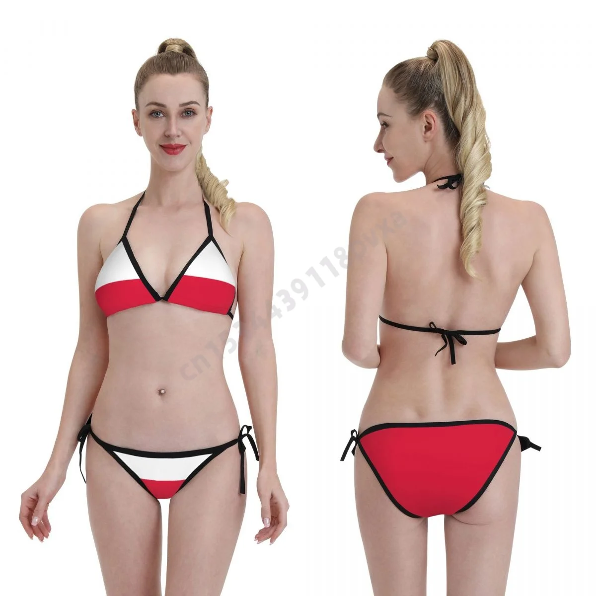 

Women Bikini Set Poland Flag Swimwear Mujer Girls Sexy Swimsuit Swimwear Micro Bikini Summer Bathing suit