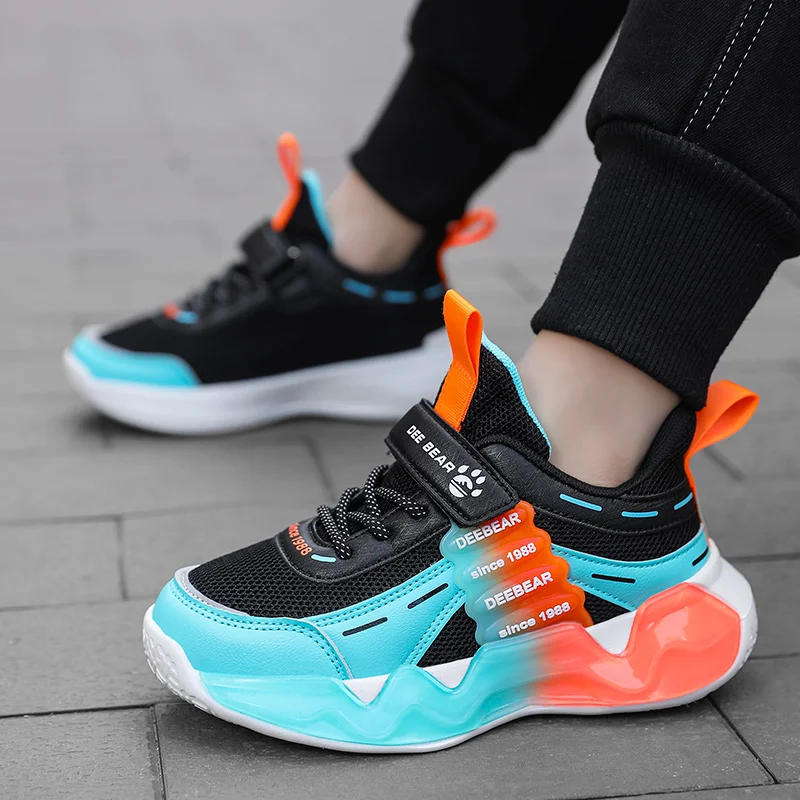2023 New Arrival Boys Sneakers Mesh Breathable Kids Basketball Shoes Non-slip Casual Shoes for Children Leisure Walking Sneakers