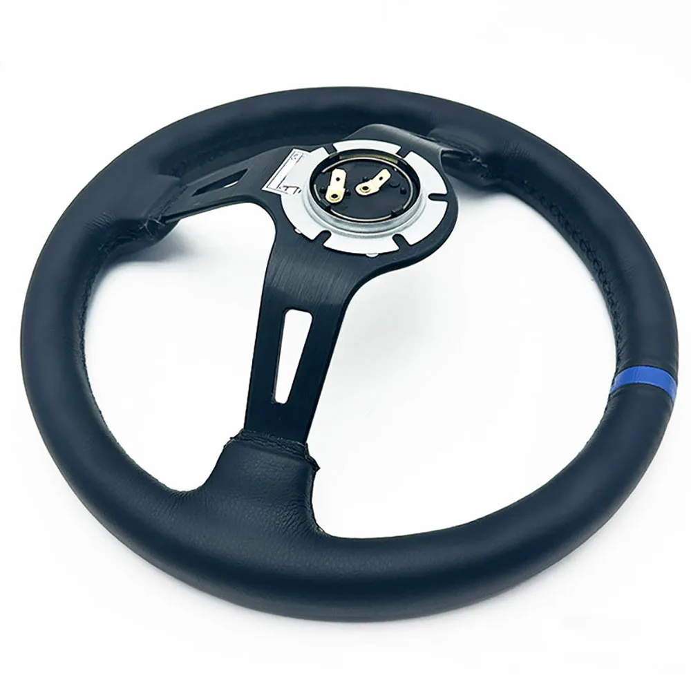 13-дюймовый универсальный кожаный руль большой вогнутый глубокий гоночный