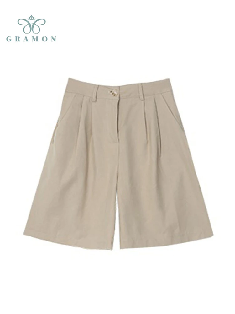 

2022 Autumn New Casual Fashion Ladies Short Pants High Waist Streetwear Slim Wide Leg Women Shorts Simple Unisex A-line Shorts