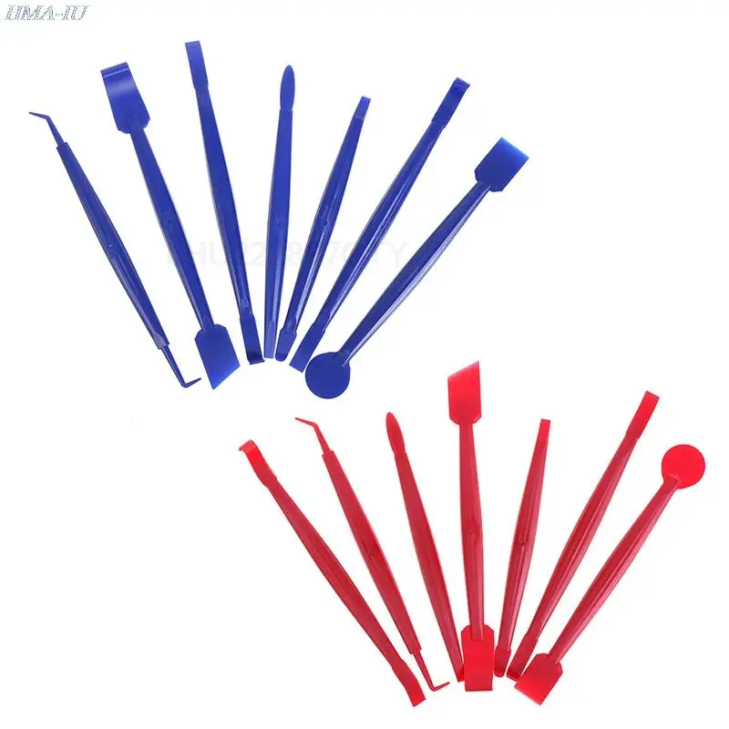 

New 7pc Auto Styling Vinyl Carbon Fiber Window Ice Remover Cleaning Wash Car Scraper With Felt Squeegee Tool Film Wrapping