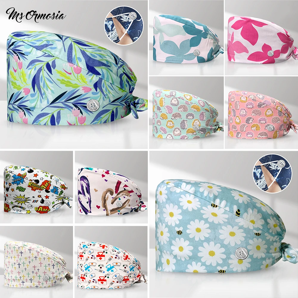 

High Quality Unisex Working Caps Beauty Salon Scrubs Caps Doctor Nurse Medical Surgical Hats Hospital Dentistry Veterinary Hats