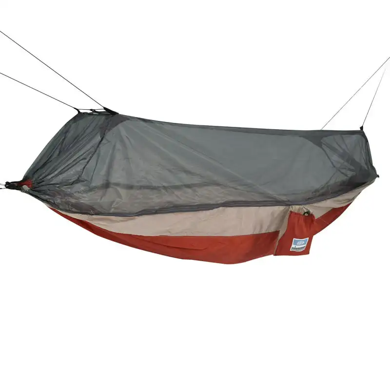 

Mosquito Hammock with Attached Bug Net, 1 Person and Taupe, Open Size 115 Tent pole Keychain Camping supplies Ferro rod fire st