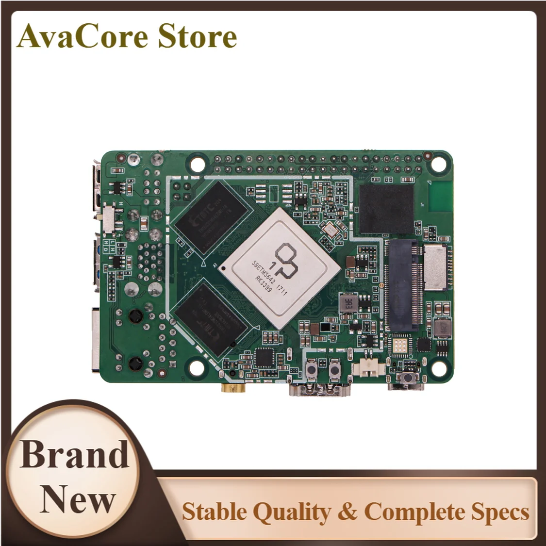 Фото AvaCoreRadxa ROCK 4B Plus OP1 RK3399 6-ядерный одноплатный компьютер 4K с PCIe 2.1, двойным Wi-Fi и 5-гигабитным Ethernet в металлическом корпусе №1