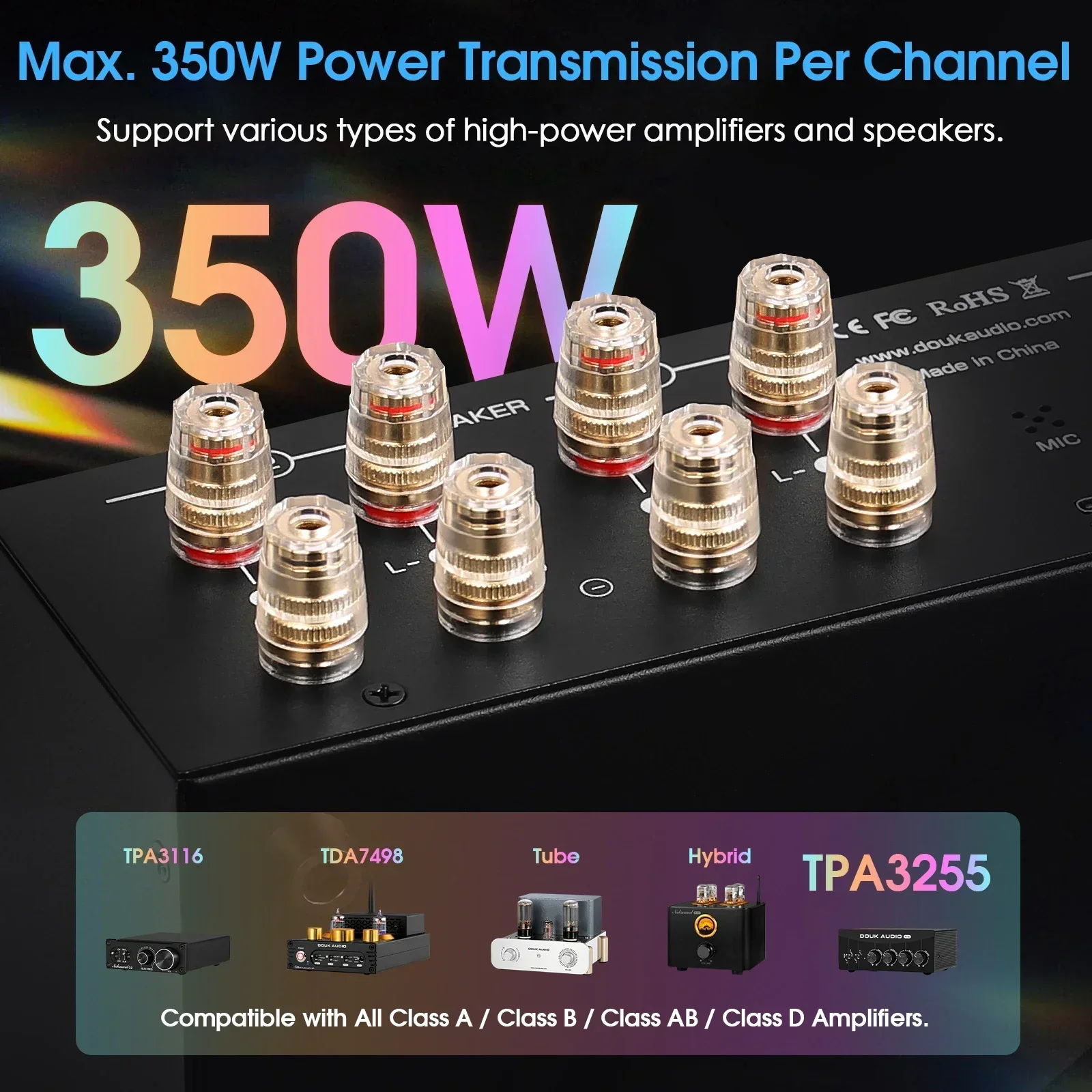 Выключатель усилителя/динамика Douk Audio VU3PRO с распределителем 2-В-2-Выход