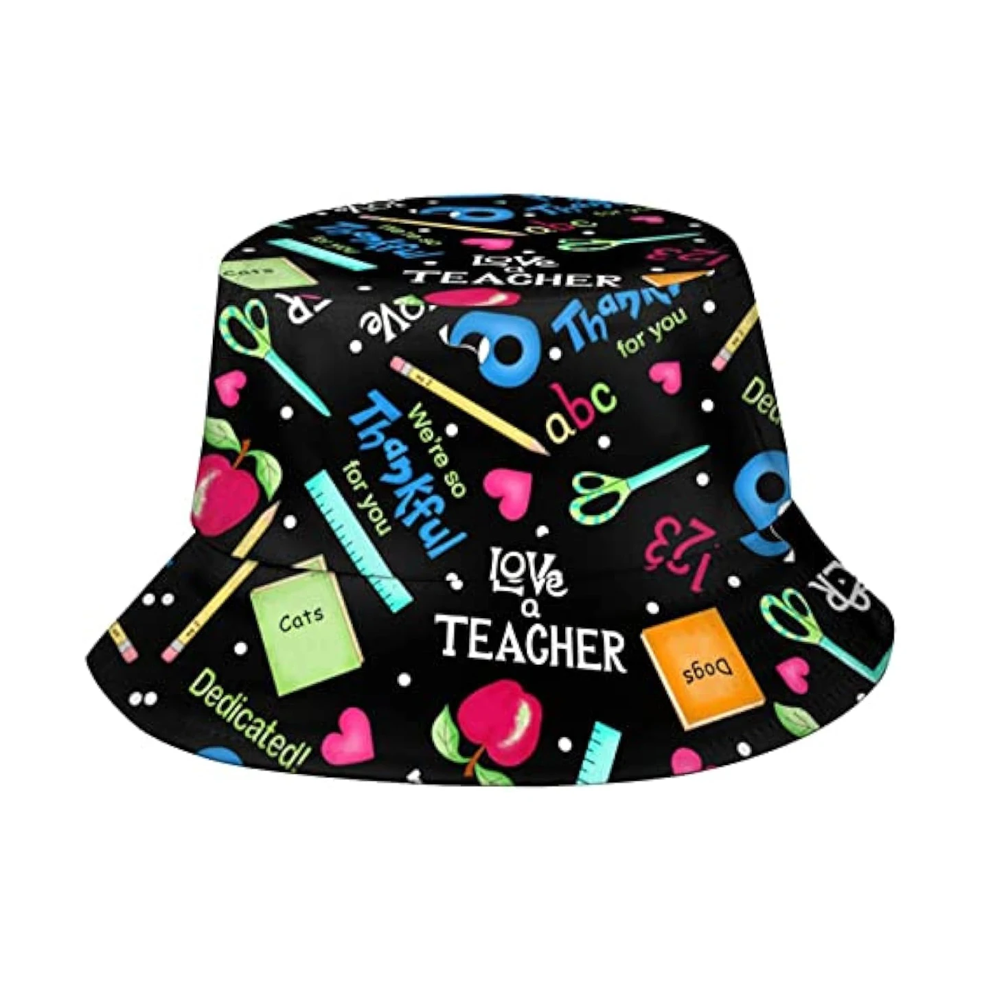 

Cute Teacher Bucket Hat Travel Beach Funny Teachers Fisherman Hat Cap Reversible Wide Brim Hats Women Men Girls Boys