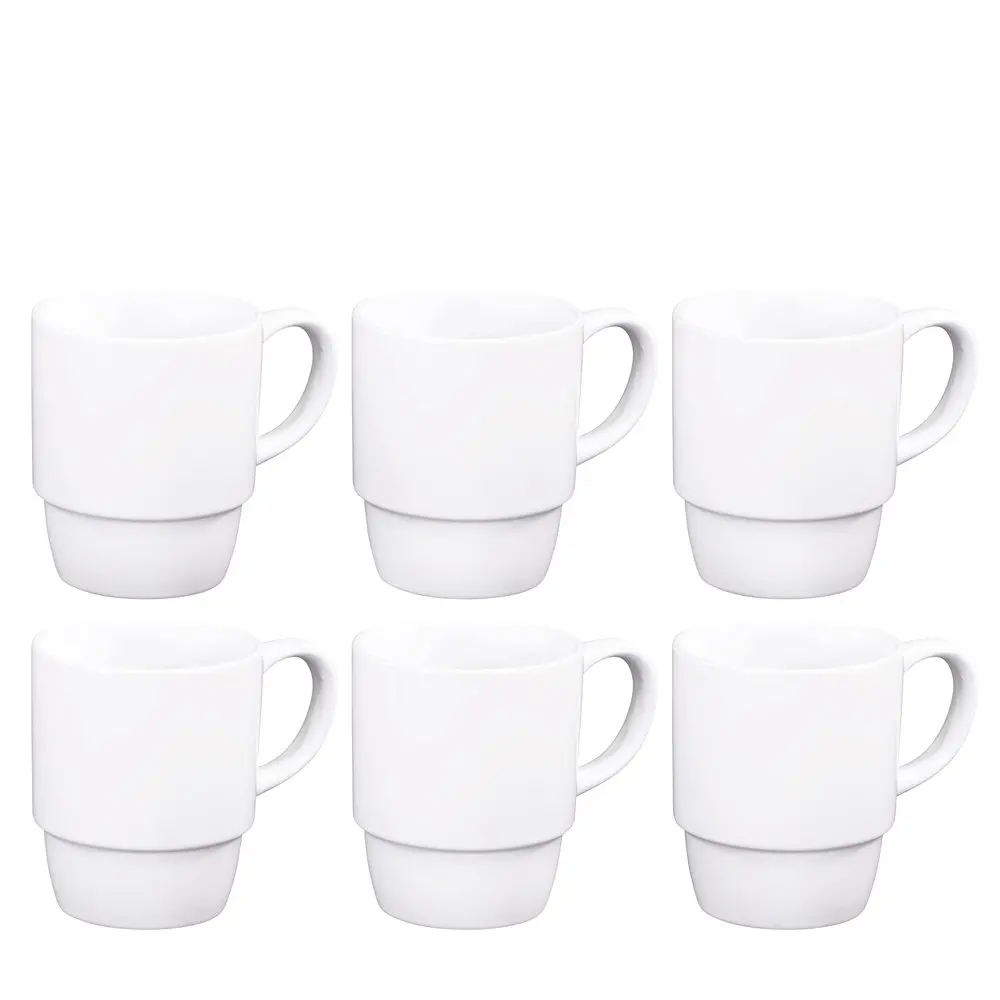 

Ceramic Stacking Coffee Mug Tea Cup Dishwasher Safe Set Of 6 Large 18 Ounce