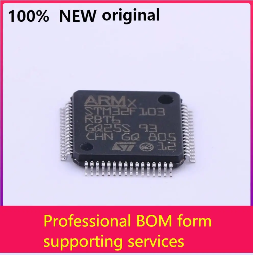 

MCU 32-bit STM32F ARM Cortex M3 RISC 128KB Flash 2,5 V/3,3 V 64-контактный LQFP Tray-лоток STM32F103RBT6 100% оригинал