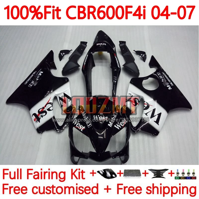 

Injection Body For HONDA CBR600 CBR 600 F4i 600F4i Black West 600CC 04 05 06 07 CBR600F4i 2004 2005 2006 2007 Fairing 138No.96