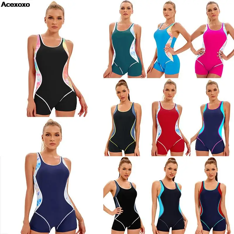 

Sportswear one-piece sexy backless color matching boxers
