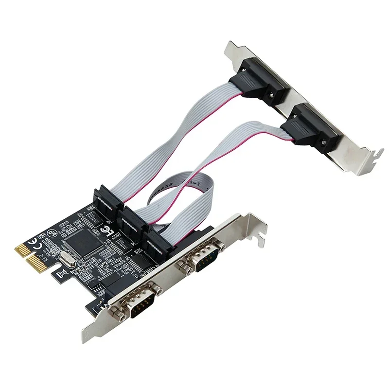 PCI express Добавить карту 4-портовую последовательному подъемную Multi RS232 DB9 COM-порт