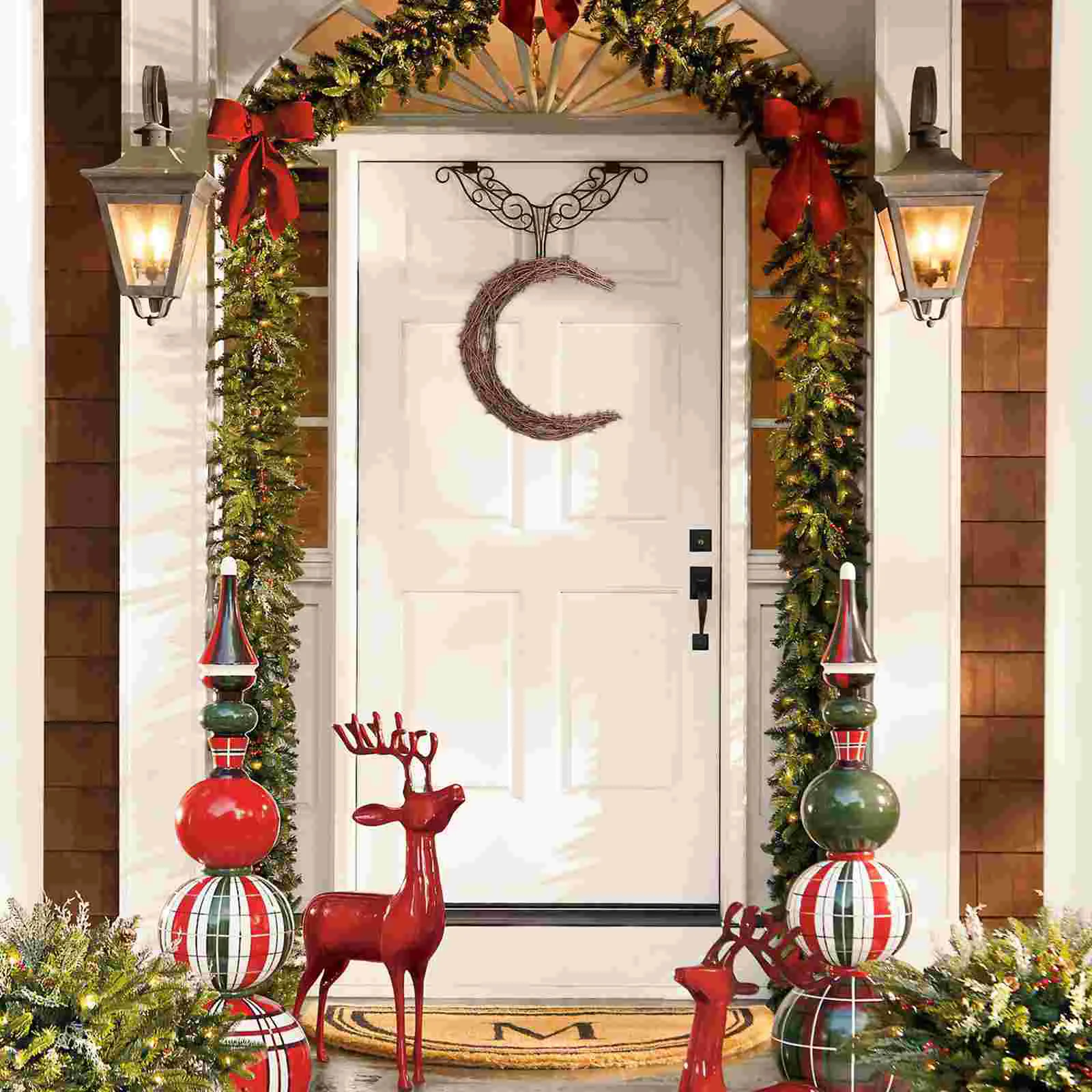 Хэллоуин Венок Смолакс Гбрабра Ротанг Открытый Свадебный Декор Круг Луна для DIY