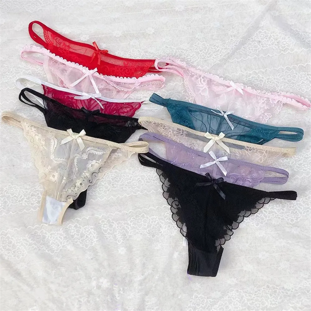 

10 шт./партия, женские кружевные трусики-стринги