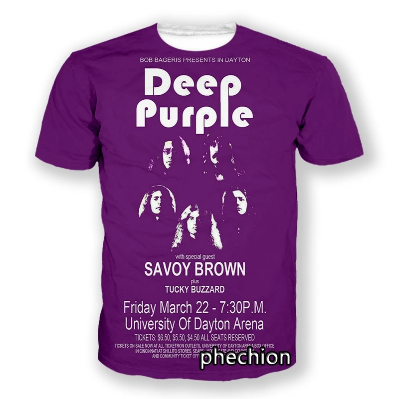 

phechion New Fashion Men/Women Deep Purple 3D Print Short Sleeve T-Shirt Casual Hip Hop Summer T Shirt Tops S145