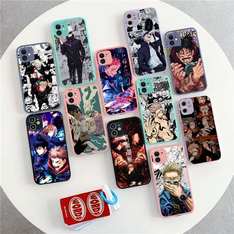 

Anime Jujutsu Kaisen Phone Case for iPhone 14 11 12 13 Mini Pro Max 8 7 Plus X XR XS MAX Translucent Matte Cover
