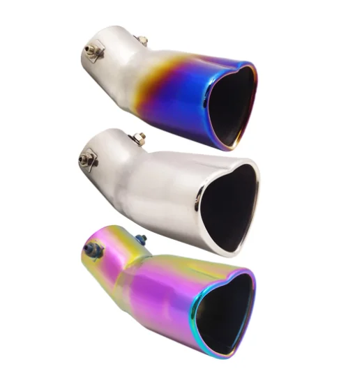 

Car exhaust pipe 6.3cm diameter universal love curved stainless steel muffler tail throat decorative exhaust accessories