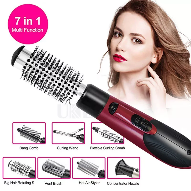 

NEW IN 7 In 1 One Step Hair Dryer&Volumizer Hot Air Brush Rotating Hair Blowing Dryer Hair Straightener Comb Hair Curling Ir