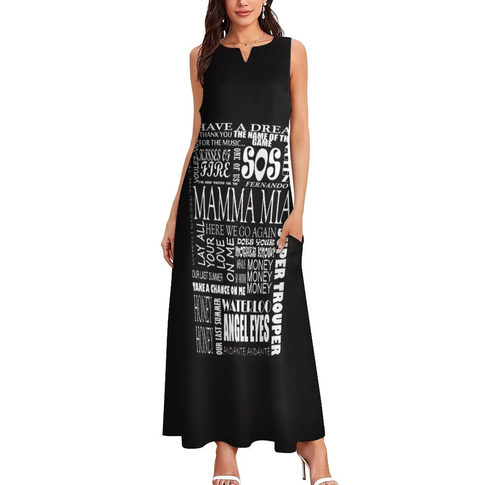 Mamma Mia Word Song Длинное платье женские летние платья для особых случаев женщин |