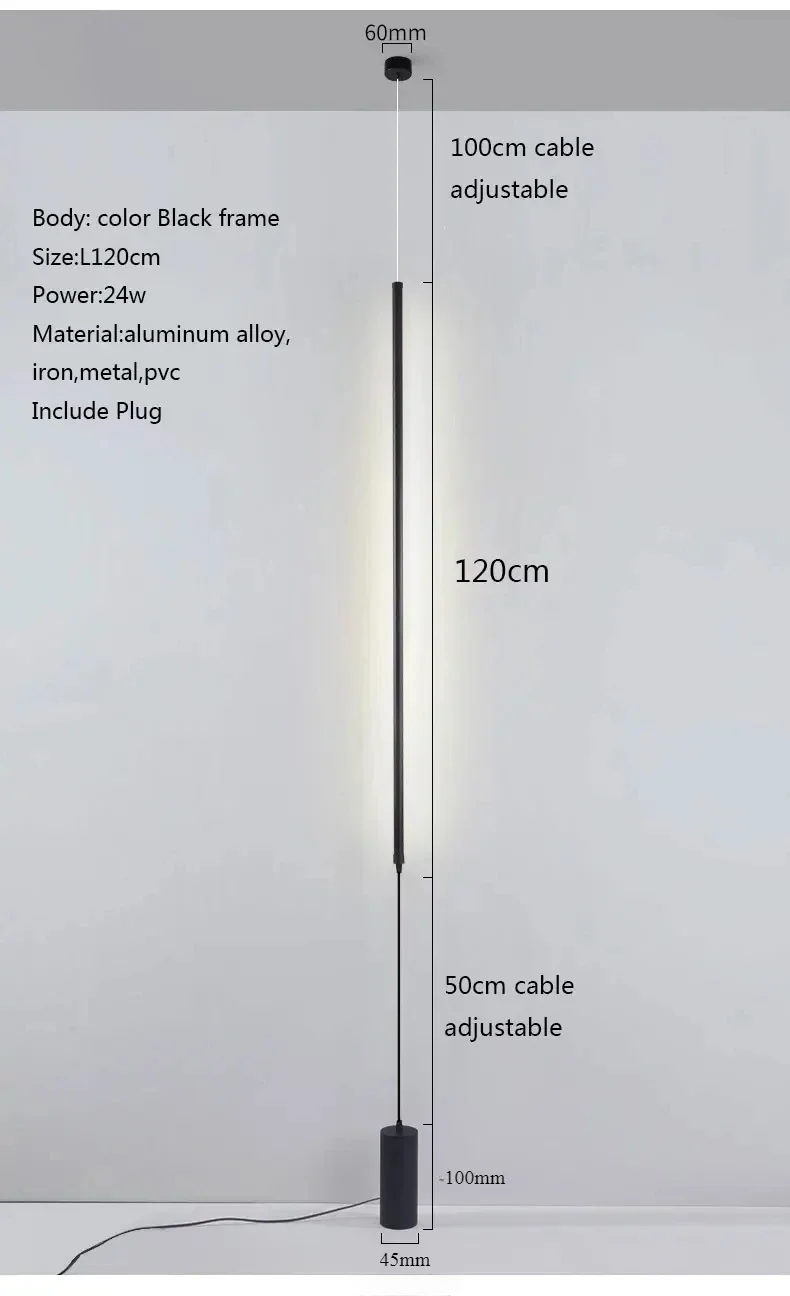 

LED торшер ZSHLZC черный 120 см