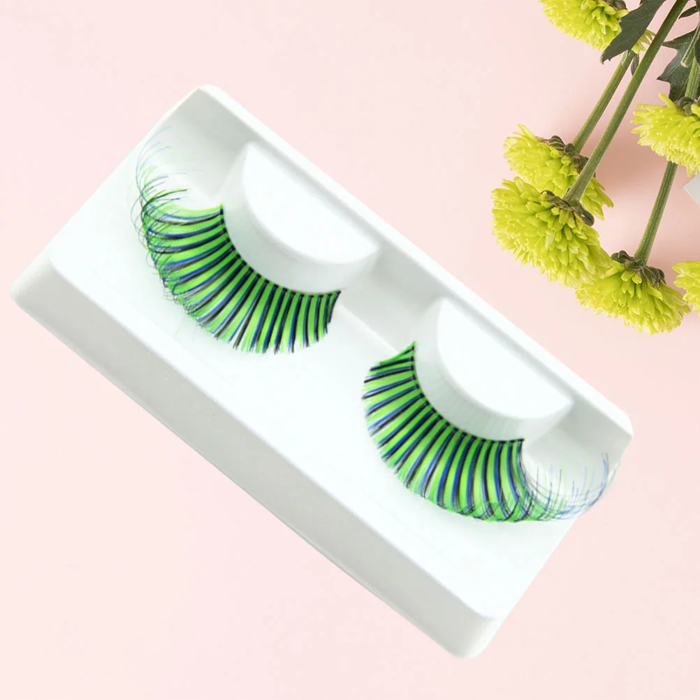 

1 Pair Fancy False Eyelashes Thick Simulation Reusable Makeup Cotton Wire Terrier
