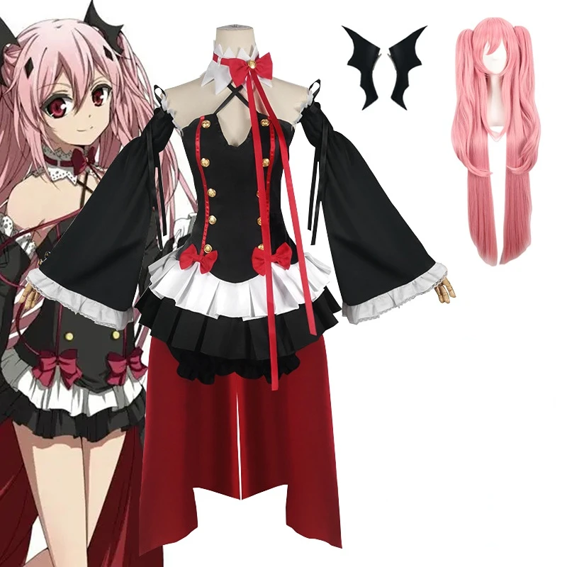 

Костюм для косплея серофа из конца Овари no Seraph Krul Tepes, парик для косплея, аниме ведьма вампира, костюм на Хэллоуин для женщин