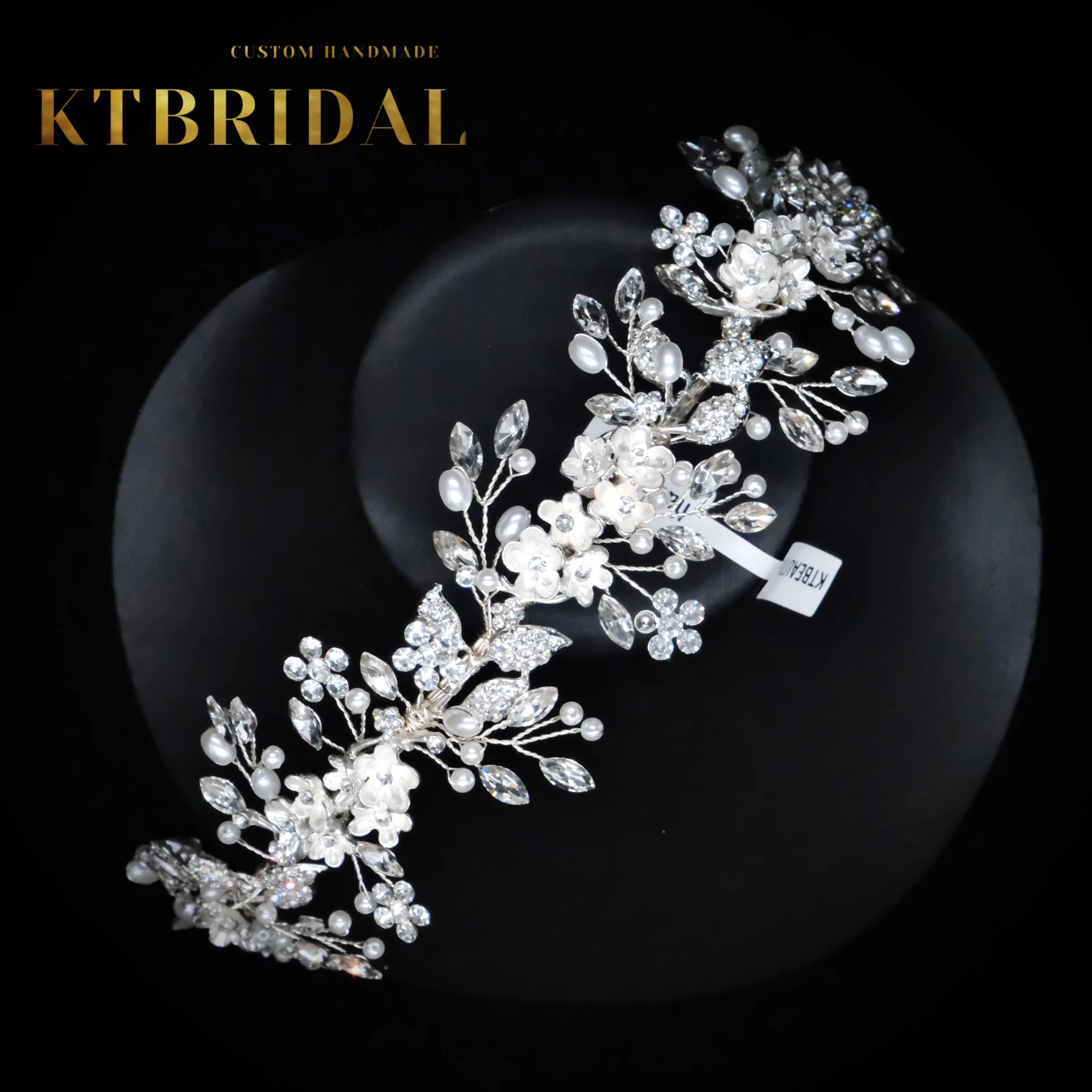 

New KTBRIDAL Tiara Handmade Bridal Headpieces Crystal Leavesl Fashion Jewelry Women Gift Wedding Accessiories