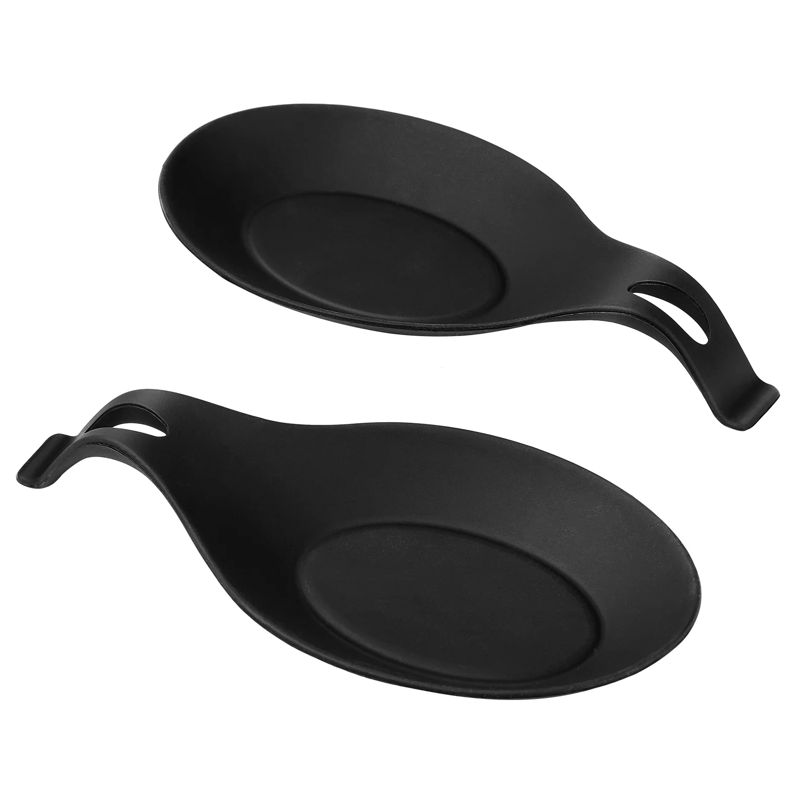 

Spoon Rest Holder Silicone Kitchen Stove Spatula Ladle Utensil Cooking Tea Mat Plates Countertop Utensils Lid Black Rests Heat