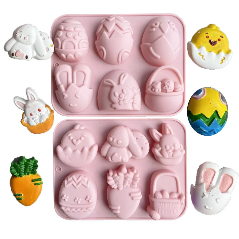 Купи Easter Egg Rabbit Basket Silicone Mold Chocolate Flip Cake Baking Molds Kitchen Cooking Bakeware Maker DIY Cake Decorating Tools за 144 рублей в магазине AliExpress