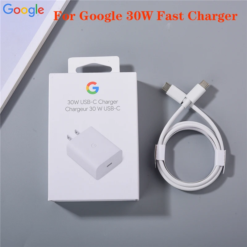 

30W PD Fast Charger For Google Pixel 6 7 5 Pro 6A 5A 3 2 XL EU US USB-C Power Wall Charging Adapter 1M Type C to Type-C Cable