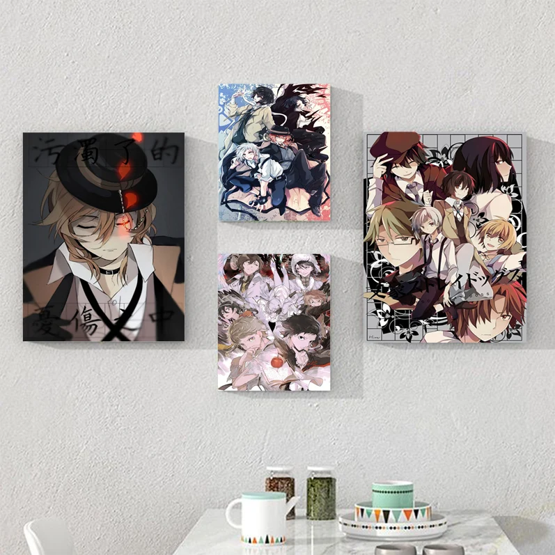 

Japanese Anime Bungo Stray Dogs Classic Anime Poster Decoracion Painting Wall Art White Kraft Paper Vintage Decorative Painting