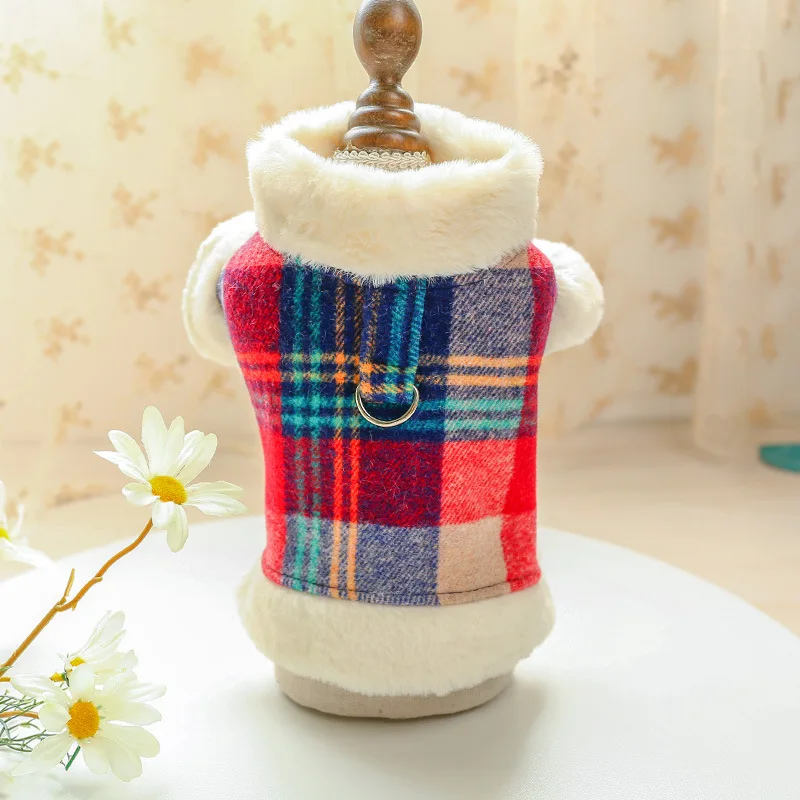 

Dog Clothes Winter Clothes Pet Supplies Clothing Puppy Plaid Cotton-padded Clothes Thick Cat Spring and Autumn Dog Clothes